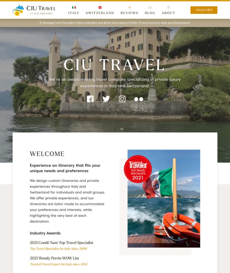 CIU Travel website