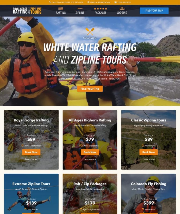 Royal Gorge Rafting website