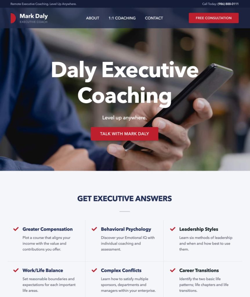 Daly Executive Coaching - Boise web design