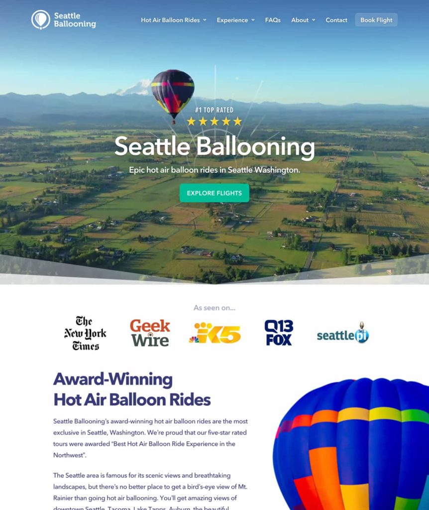 Seattle Ballooning website