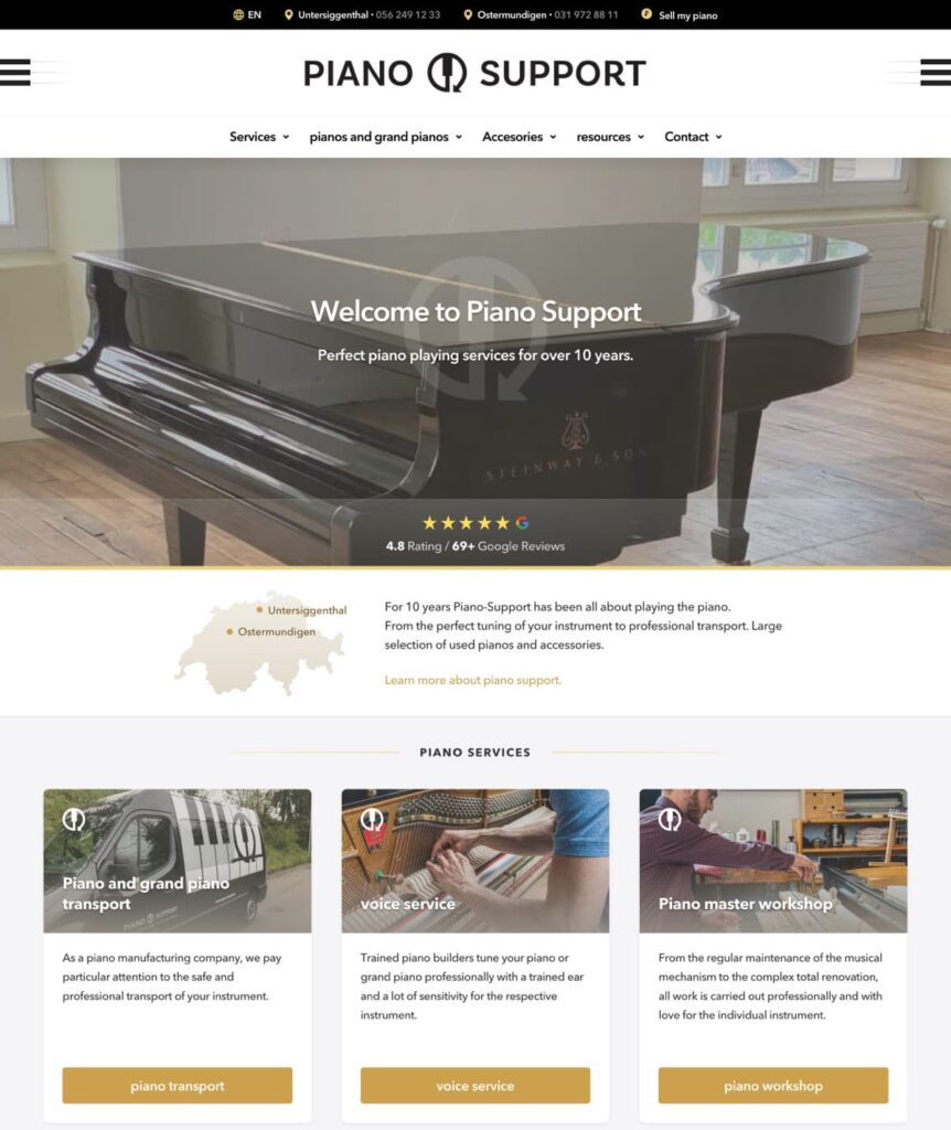 Piano Support website